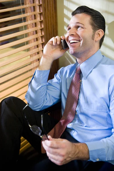 Homme Affaires Parlant Téléphone — Photo