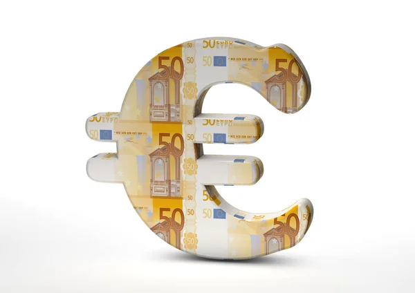 Euro Assina Cinquenta Euros — Fotografia de Stock
