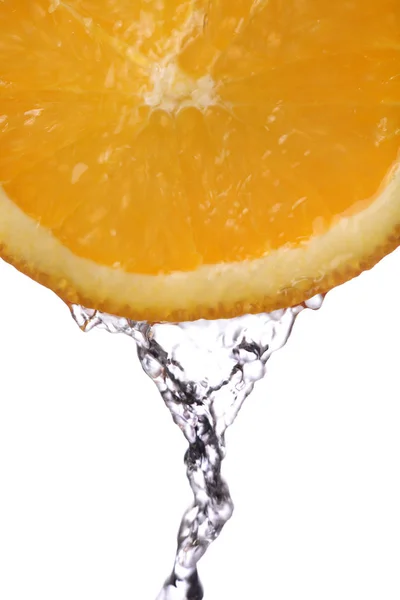 Oranje Water Plons Witte Achtergrond — Stockfoto