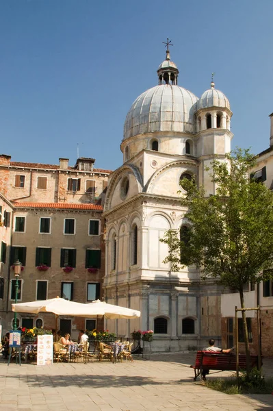 Lugar Iglesia Venecia Campanario Domo — Foto de Stock