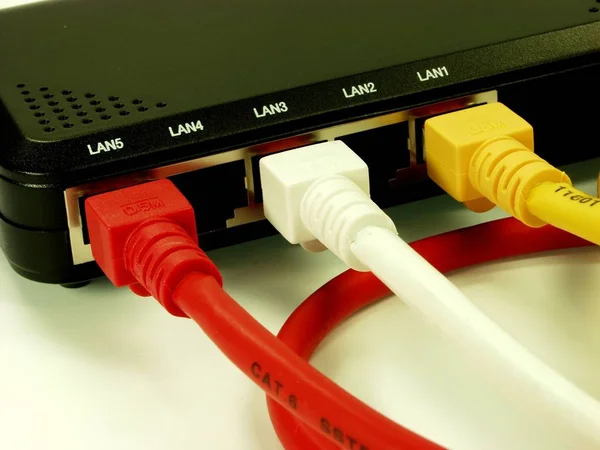 Kablosu Ethernet Kabloları — Stok fotoğraf