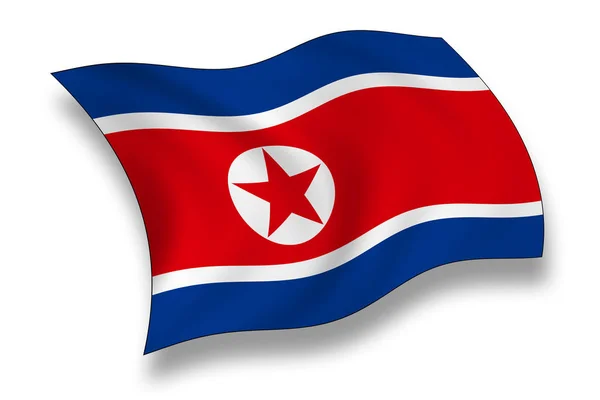 Flagge Nordkoreas Nationalflagge — Stockfoto