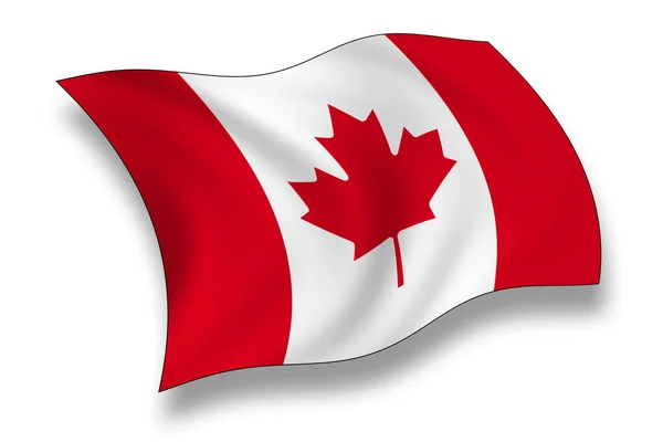 Vlajka Kanady Bílém Pozadí — Stock fotografie