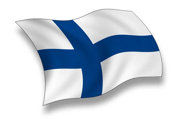 Σημαία Της Φινλανδίας Εθνική Σημαία Χώρας — Φωτογραφία Αρχείου