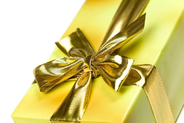 Gift Gold Ribbon — Stock Photo, Image