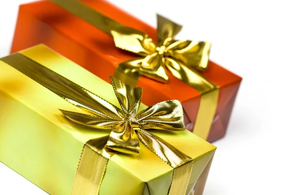 Gift Gold Ribbon — Stock Photo, Image