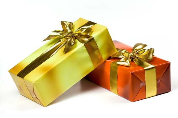 Gift Gold Ribbon — Stock Photo, Image