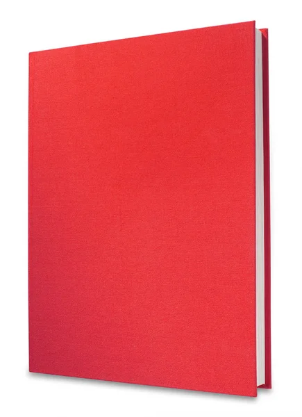 Livro Branco Vermelho Isolado Fundo Branco — Fotografia de Stock