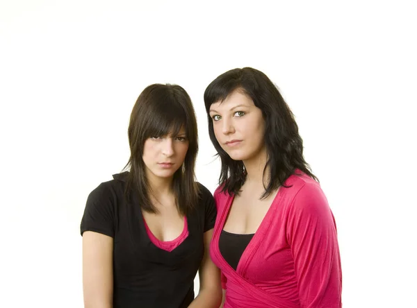 Two Dark Haired Model — Stock Photo, Image