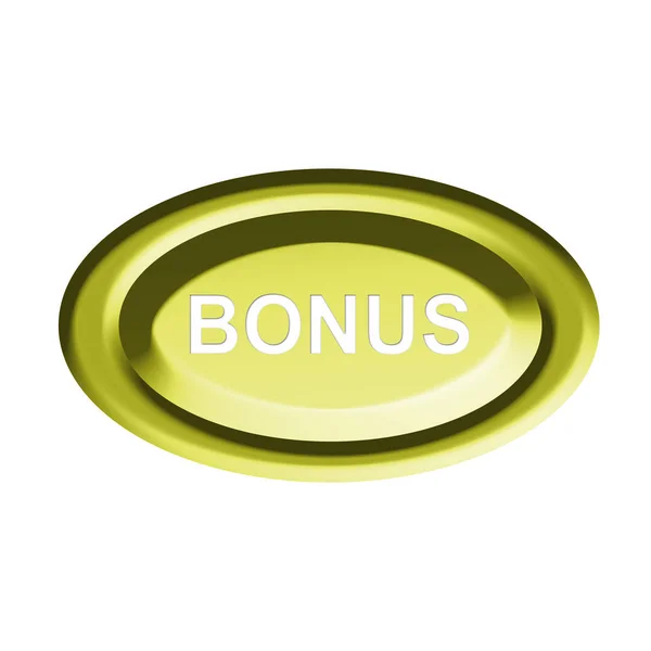 Bottone Bonus Isolato Bianco Illustrazione — Foto Stock