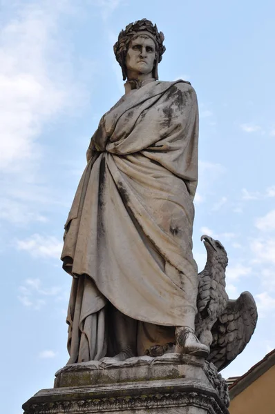 Estatua Florencia Dante Aligheri — Foto de Stock