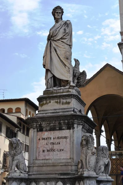 Standbeeld Dante Alighieri Florence — Stockfoto