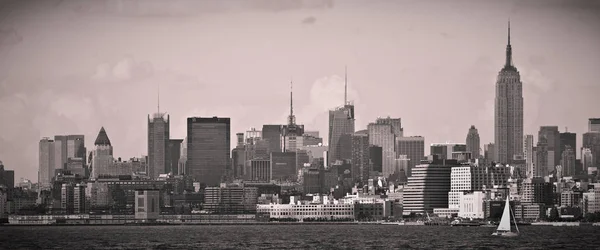 Skyline New York Stad Monokrom — Stockfoto