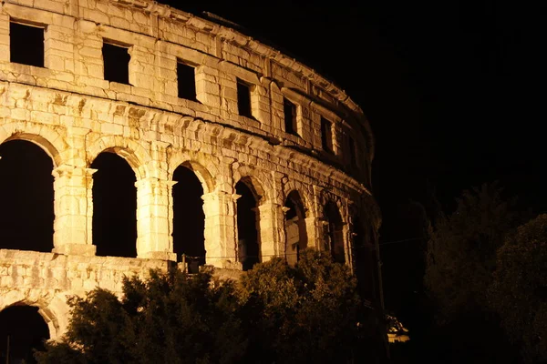 Anfiteatro Pula Bei Nacht — Foto Stock