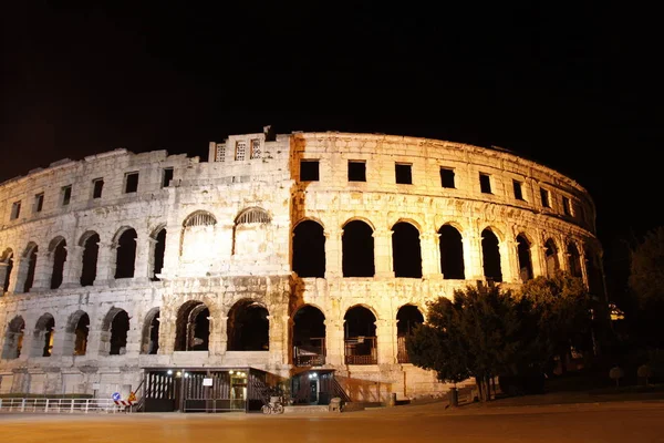 Amphitheater Pula Bei Nacht — Stockfoto