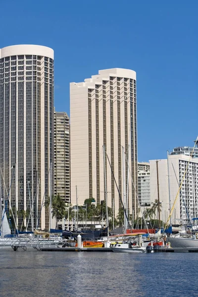 Skyscrapers at the waterfront, Honolulu, Oahu, Hawaii Islands, USA