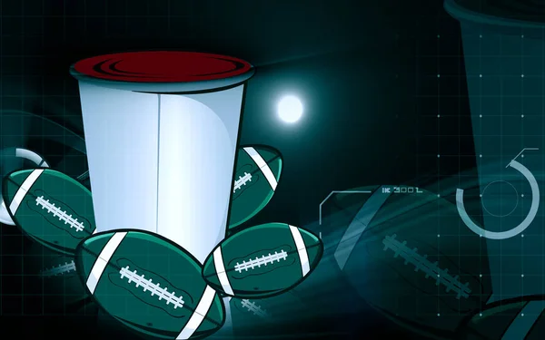 Illustration Rugby Balls Bucket — Stock Photo, Image