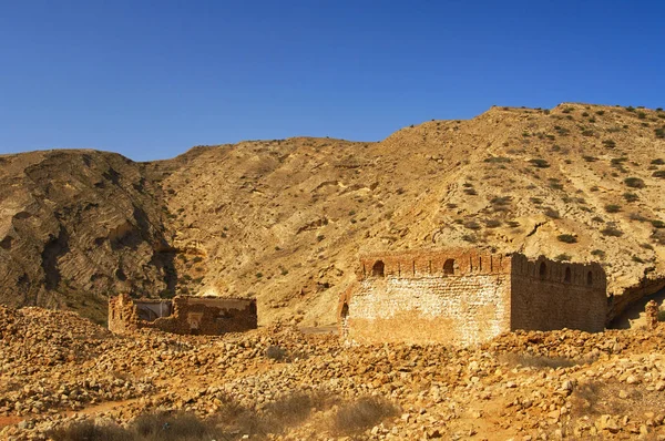 Assentamento Abandonado Nas Montanhas Estéreis Oman — Fotografia de Stock