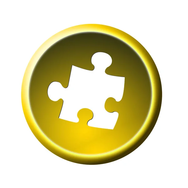 Ilustrace Ikon Tlačítka Puzzle — Stock fotografie