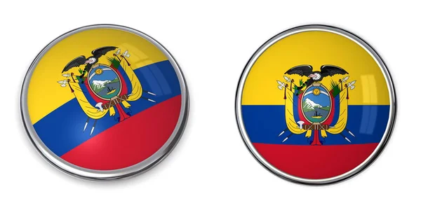 Tlačítko Banner Ekvádor Izolované Bílém Pozadí — Stock fotografie