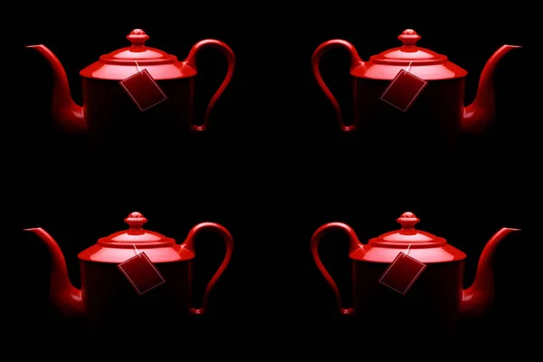 Composition Red Teapots — Stock Photo, Image
