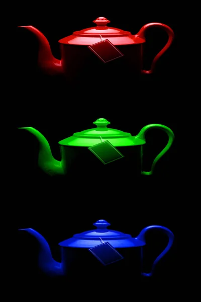 Composition Colored Teapots — Stock Photo, Image