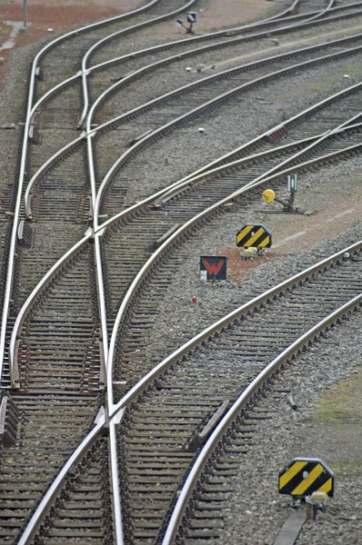 Żelazo Tory Kolejowe Pociąg Drogowy — Zdjęcie stockowe