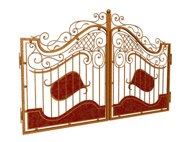 Wrought iron metal gate clipart