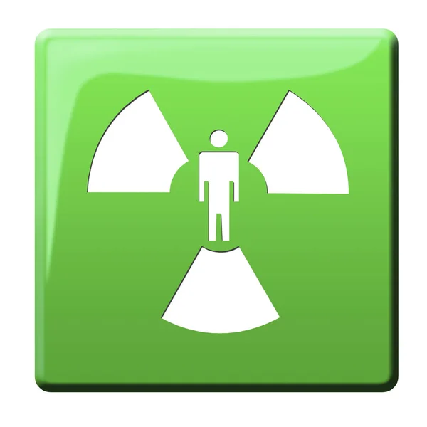 Atom Alert Symbol Button — Stockfoto