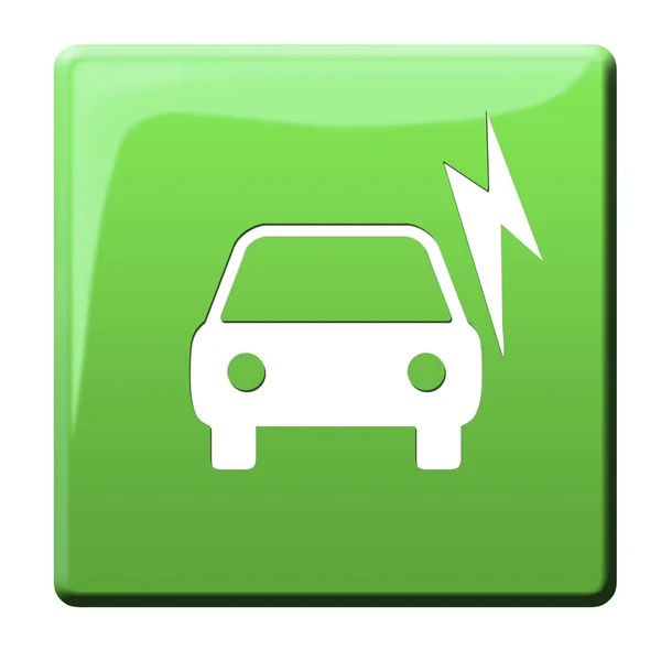 Auto Elettrica Tasto Simbolo — Foto Stock