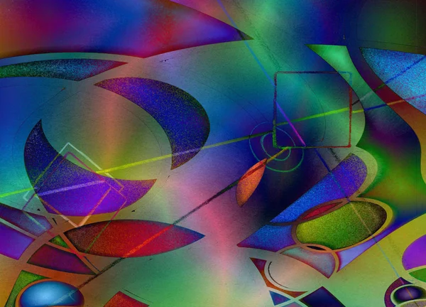 Abstrato Colorido Com Formas Geométricas Renderização — Fotografia de Stock