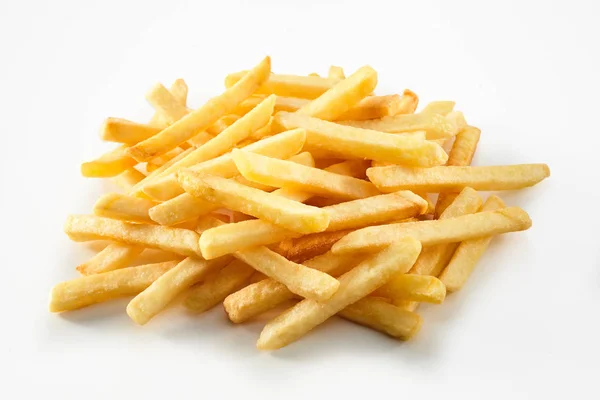 Portion Gerade Geschnittene Gebratene Kartoffelchips Pommes Frites Oder Pommes Frites — Stockfoto
