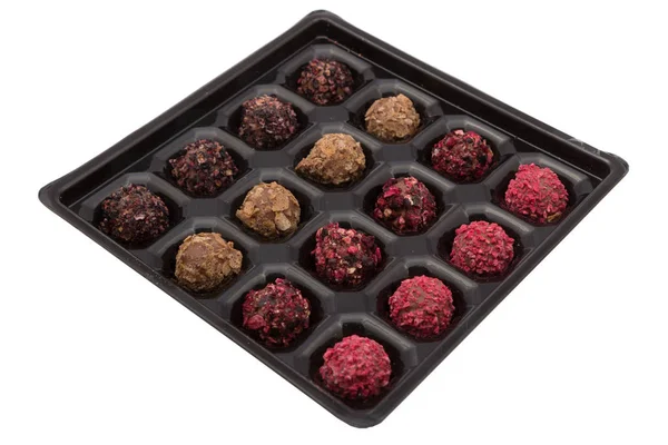 Candy Box Various Color Truffles — Stock Photo, Image