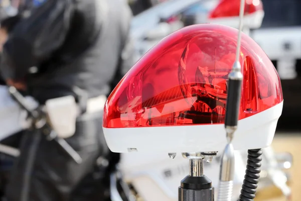 Japanese Police Red Lamp Emergency Light Motorcycle — Stock Photo, Image