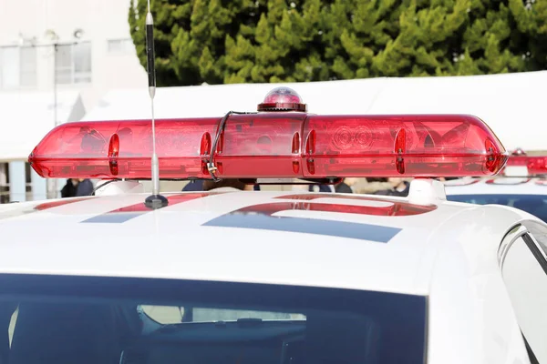 Japanesep Police Red Light Mounted Roof Police Car — Stock Photo, Image