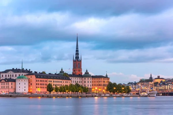 Riddarholmen Gamla Stan Nel Centro Storico Stoccolma Notte Capitale Della — Foto Stock