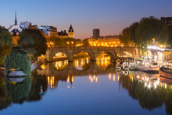 Ile Cite Pont Neuf Parigi Durante Ora Blu Del Mattino — Foto Stock