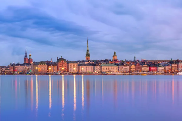 Malerischer Panoramablick Auf Gamla Stan Der Altstadt Stockholm Bei Nacht — Stockfoto