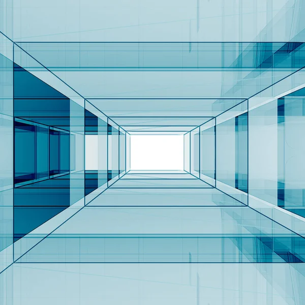 Синя Прозора Технологія Концепції Архітектури Візуалізація — стокове фото
