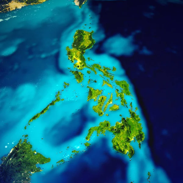 Mapa Filipinas Islas Elementos Esta Imagen Proporcionados Por Nasa Renderizado —  Fotos de Stock