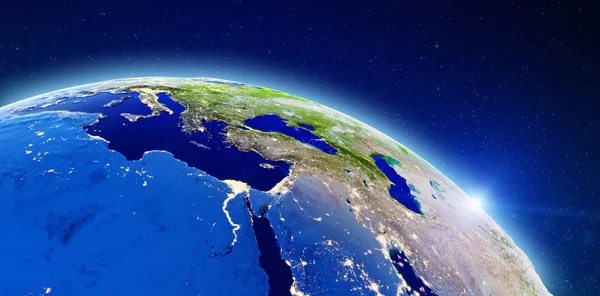 非洲和中东 这张图片的元素由美国宇航局提供 — 图库照片