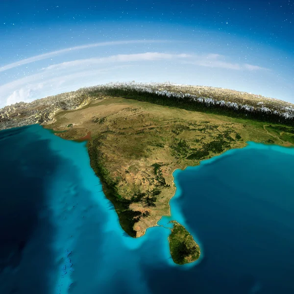 印度的山脉和天空 这张图片的元素由美国宇航局提供 — 图库照片