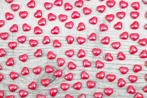 Valentijnsdag Met Rood Hart Jellys Houten Achtergrond — Stockfoto