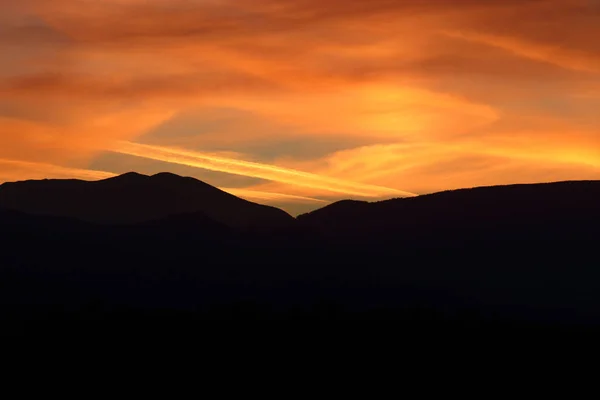 Sonnenuntergang Den Hügeln — Stockfoto