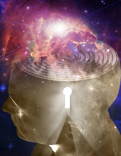 Maze Human Mind Light Comes Keyhole — Stock Photo, Image