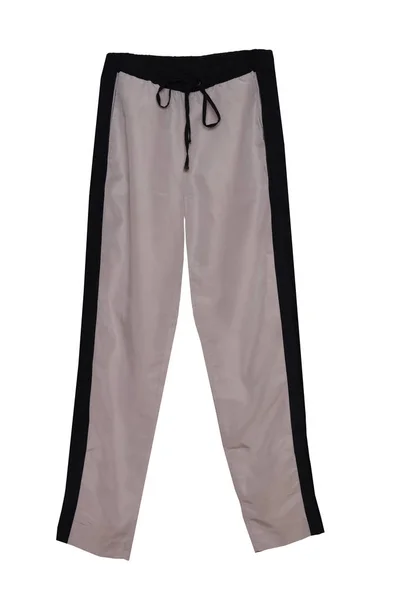 Spodnie Wzorem Białym Tle Luźne Czarny Brązowy Ciepłe Spodnie Talia — Zdjęcie stockowe