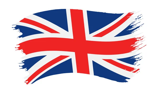 Vector Illustratie Van Penseelstreek Geschilderd Nationale Vlag Van Verenigd Koninkrijk — Stockfoto