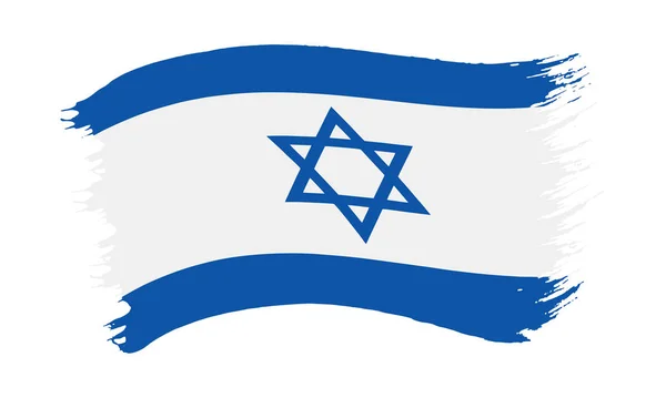 Ilustración Vectorial Pincelada Pintada Bandera Nacional Israel Con Estrella David — Foto de Stock