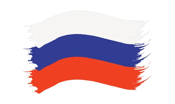 Vector Illustratie Van Penseelstreek Geschilderd Nationale Vlag Van Russische Federatie — Stockfoto