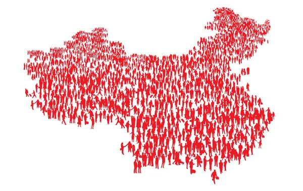 中国地図人口赤いイラスト — ストック写真